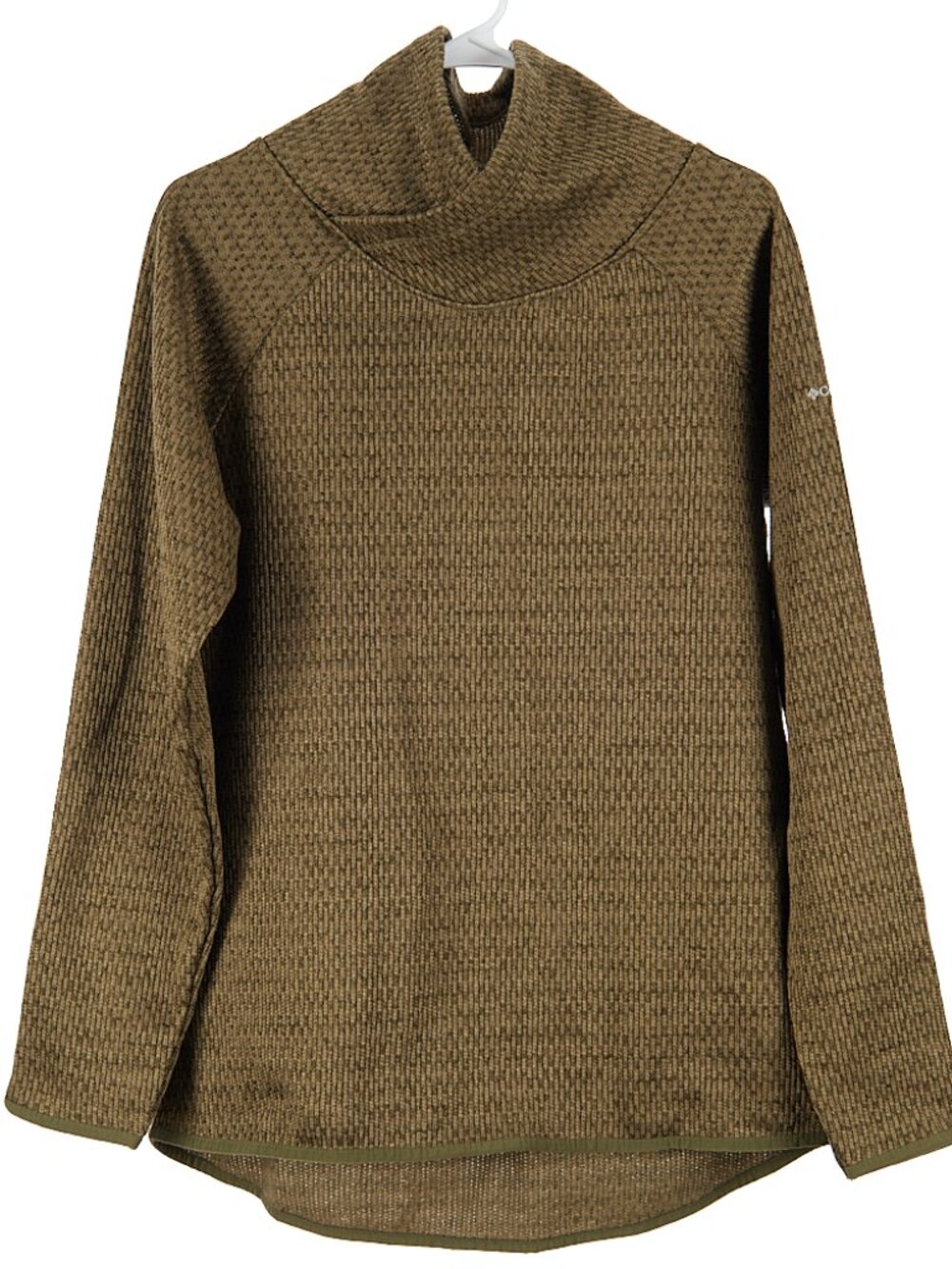 Columbia Green Khaki Cowl Neck Women's Woven Sweater Size Large